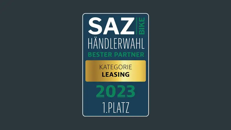 SAZbike Händlerwahl 2023: JobRad belegt den 1. Platz in der Kategorie Leasing